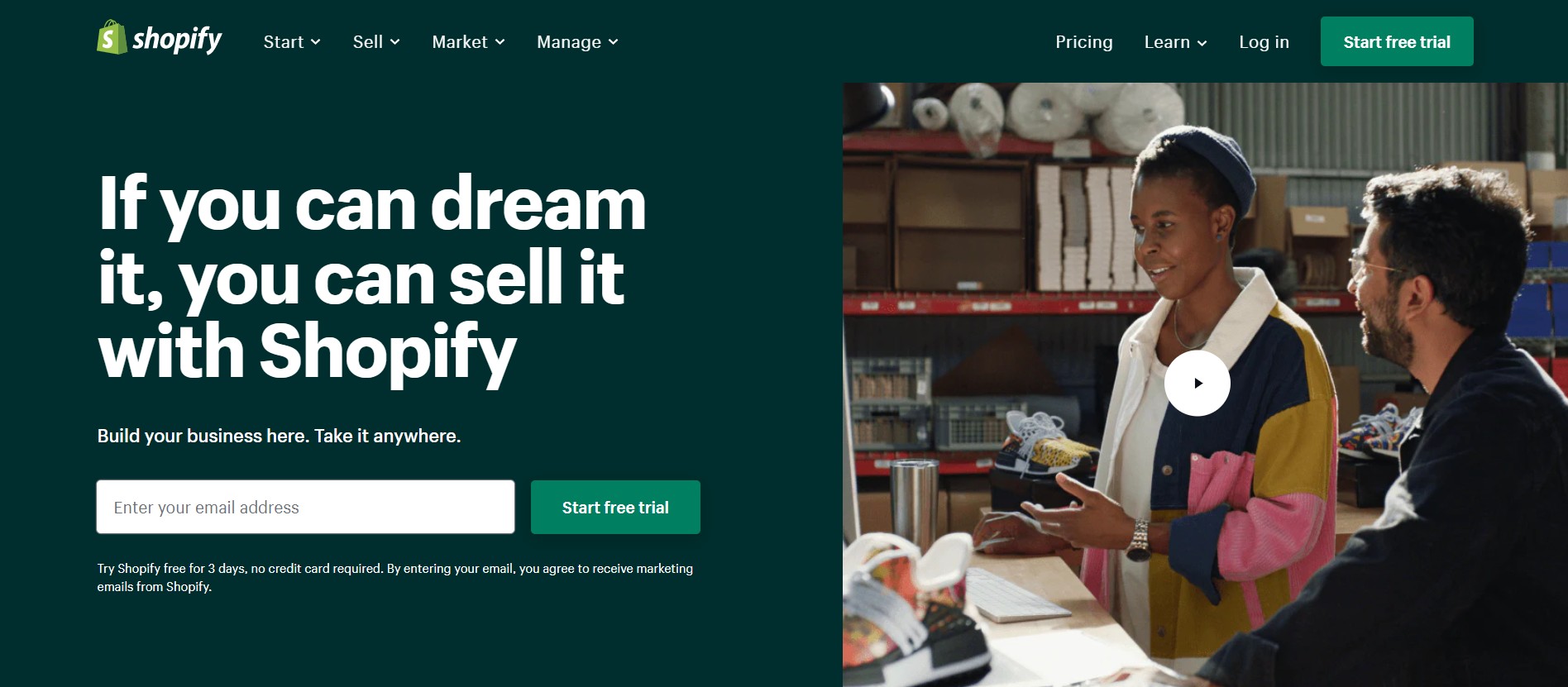 开设 shopify 商店的最佳方式：开始 Shopify 免费试用