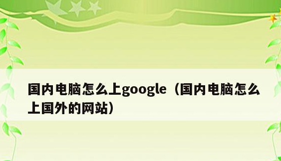 如何访问谷歌? 国内怎么上谷歌网站？