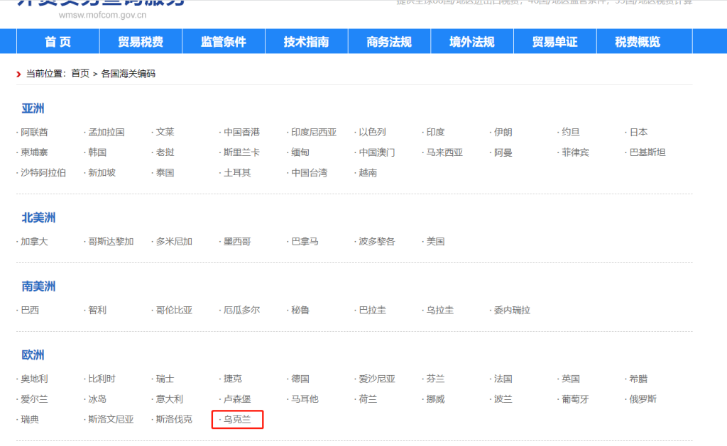 乌克兰关编码是多少？乌克兰海关编码查询教程