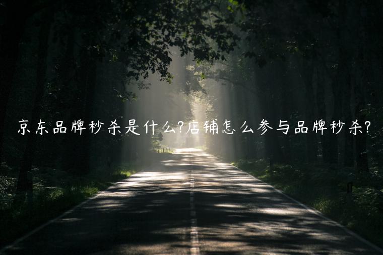 京东品牌秒杀是什么?店铺怎么参与品牌秒杀?