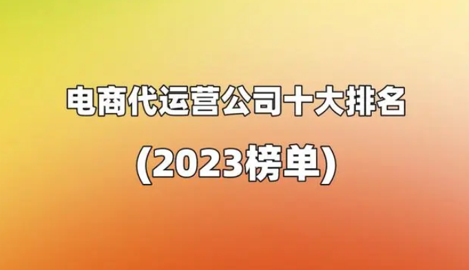 电商代运营公司十大排名(2023电商服务商榜单)